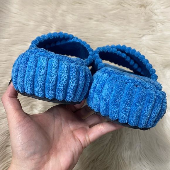 Free People Blue Ribbed Terry Two Days In Ibiza Slides Slip On Sandals Slippers - Picture 6 of 10